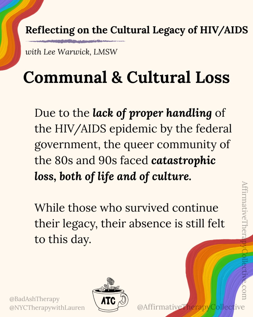 Reflecting on the Cultural Legacy of HIV/AIDS